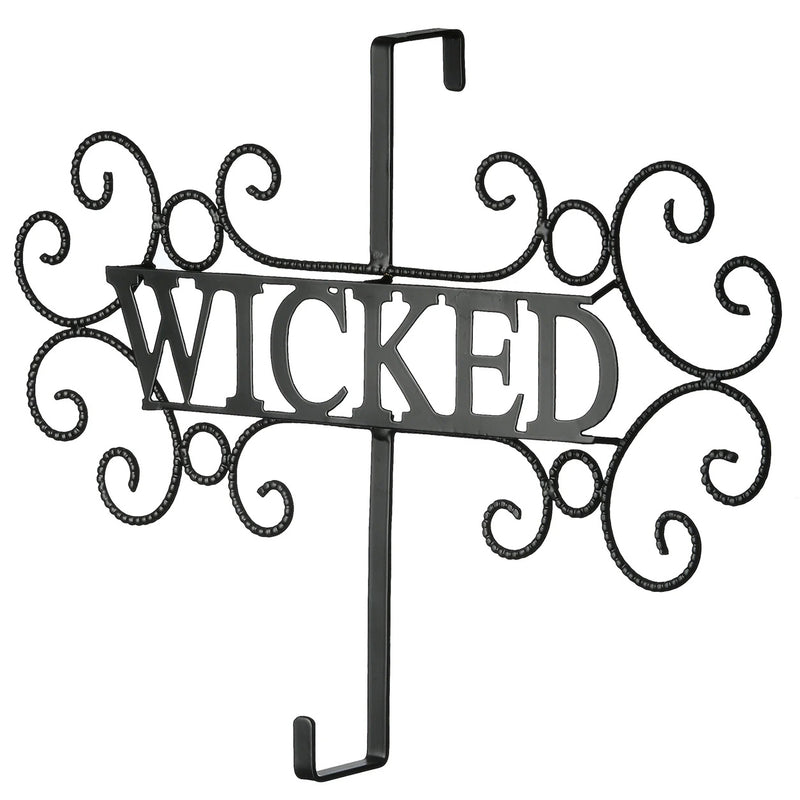 18 in Wicked Halloween Metal Wreath Hanger Sign Decor