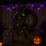 18 in Deep Purple Sakura Fern Half Halloween Wreath Decor