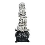 38 in Stacked Skulls Cauldron Halloween Tabletop Decor