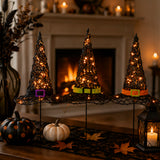 23IN Pre-Lit Black Witch Hat Garden Stakes Halloween Decor