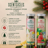 Scentsicles ,1 Lemon 'n Lilies/ 1 Berryvines Wildflowers Scented Sticks With Stakes