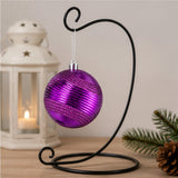 4PC Shatterproof Swirling Purple Glitter Christmas Ball Ornaments
