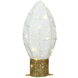 20IN Pre Lit White Christmas Light Bulb LED Decoration