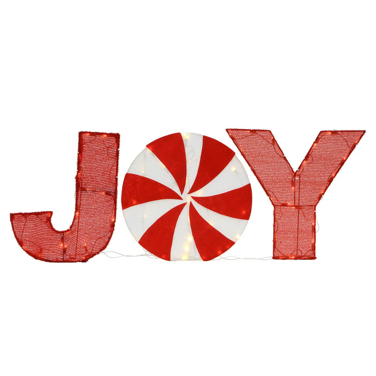 18IN Pre Lit JOY Christmas Yard Decoration with LED Lights