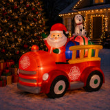 6 ft. Inflatable Santa in Vintage Firetruck with LED Lights, Plug-In