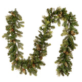 9FT Pre Lit Carolina Pine Garland with Clear Lights