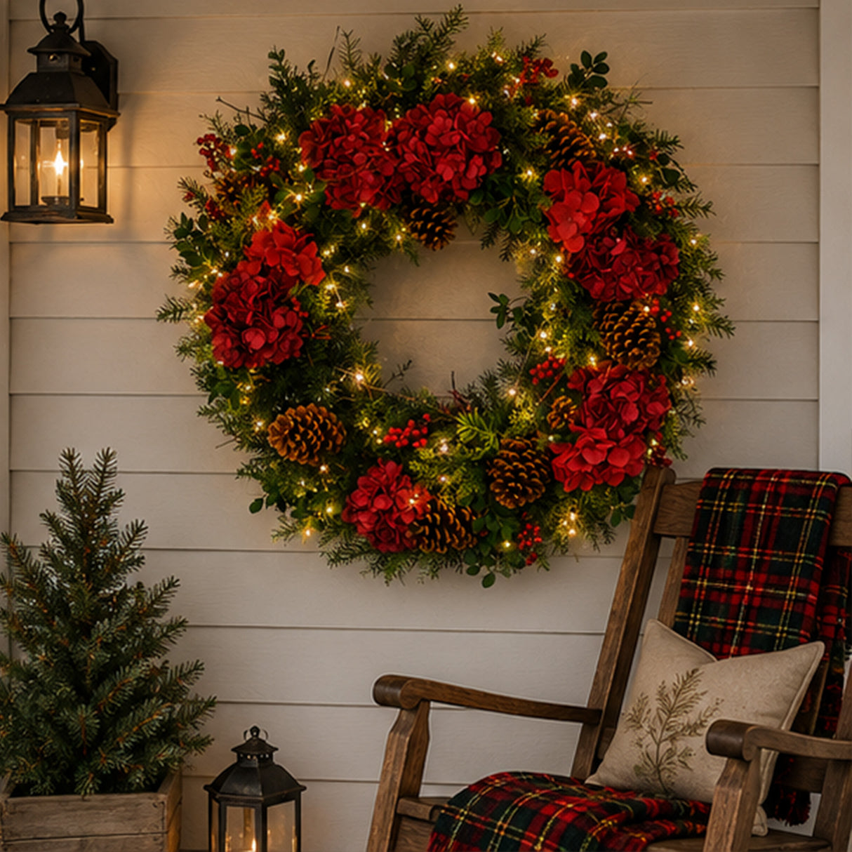 Pre-Lit 30 in. Vienna Waltz Christmas Wreath with Warm White LED Lights