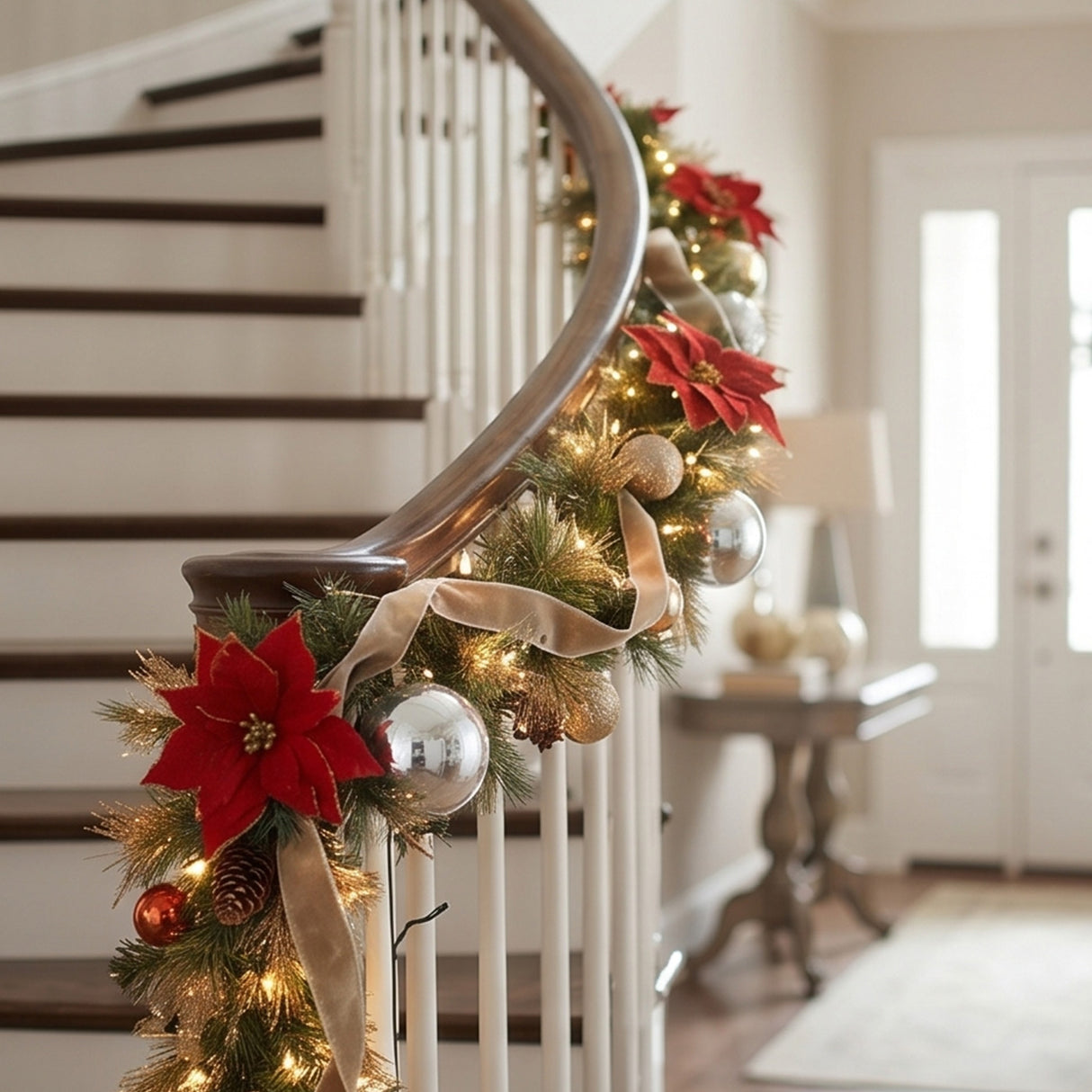 9FT Pre-Lit Decorative Collection Holiday Garland with Clear Lights