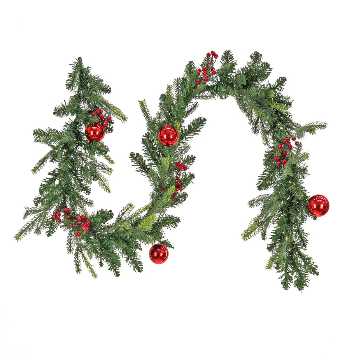 6FT Pre-Lit Scotch Creek Fir Garland with Warm White LED Lights