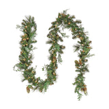 9FT Pre-Lit North Conway Garland with Clear Lights