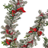 Pre-Lit General Store Snowy Garland with Warm White LED Lights, 9 Foot