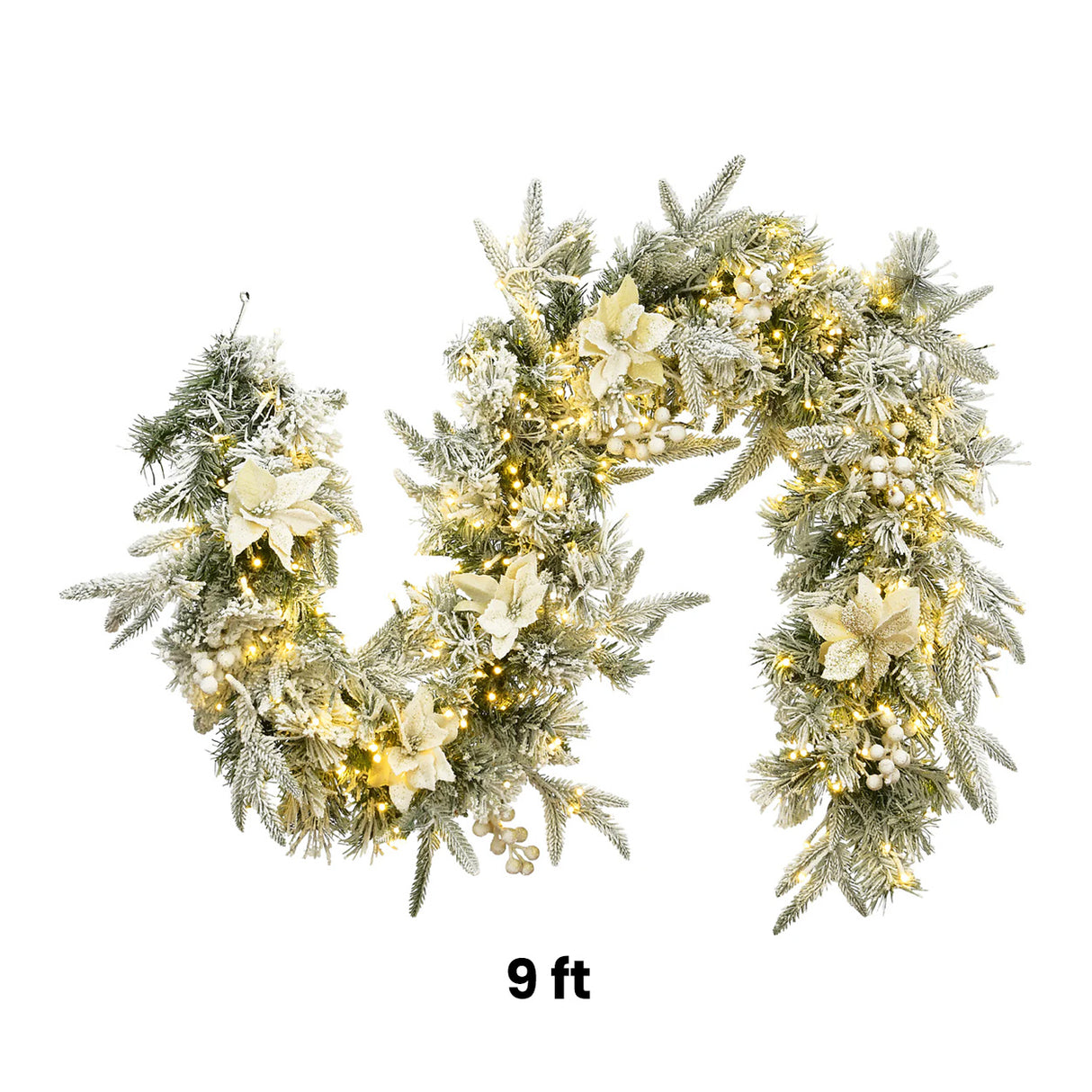 Pre-Lit Colonial Fir Garland with Dual Color LED Lights, 9 Foot