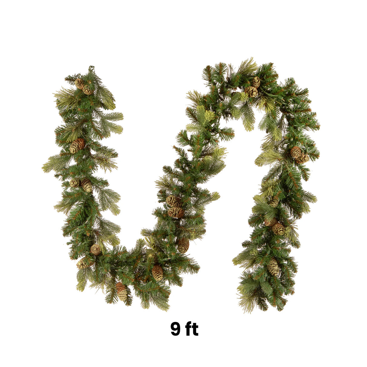 Pre-Lit Carolina Pine Garland with Clear Lights, 9 Foot (Plug-In)