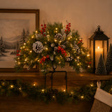 Pre-Lit Frosted Berry Urn Filler with Warm White LED Lights, 18 Inch