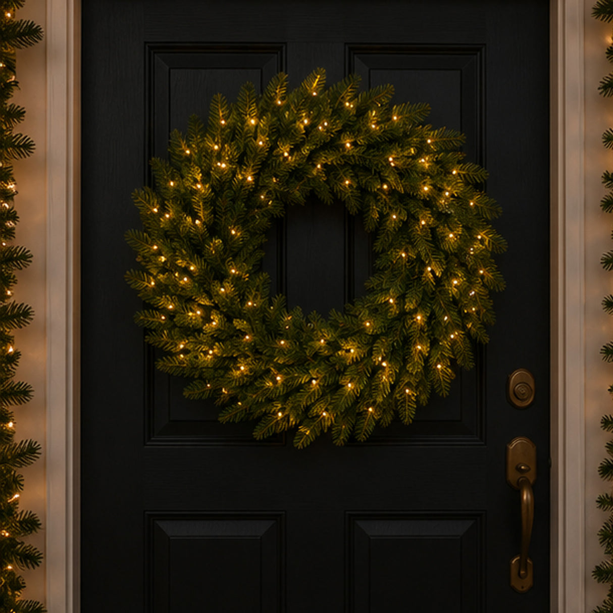 Pre-Lit Norwood Fir Wreath with Clear Lights, 36 Inch (Plug-In)