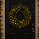 Pre-Lit Norwood Fir Wreath with Clear Lights, 36 Inch (Plug-In)