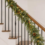 Pre-Lit North Conway Garland with Warm White LED Lights, 9 Foot