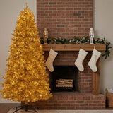 9ft Pre-Lit Gold Metallic Christmas Tree with LED Infinity Lights