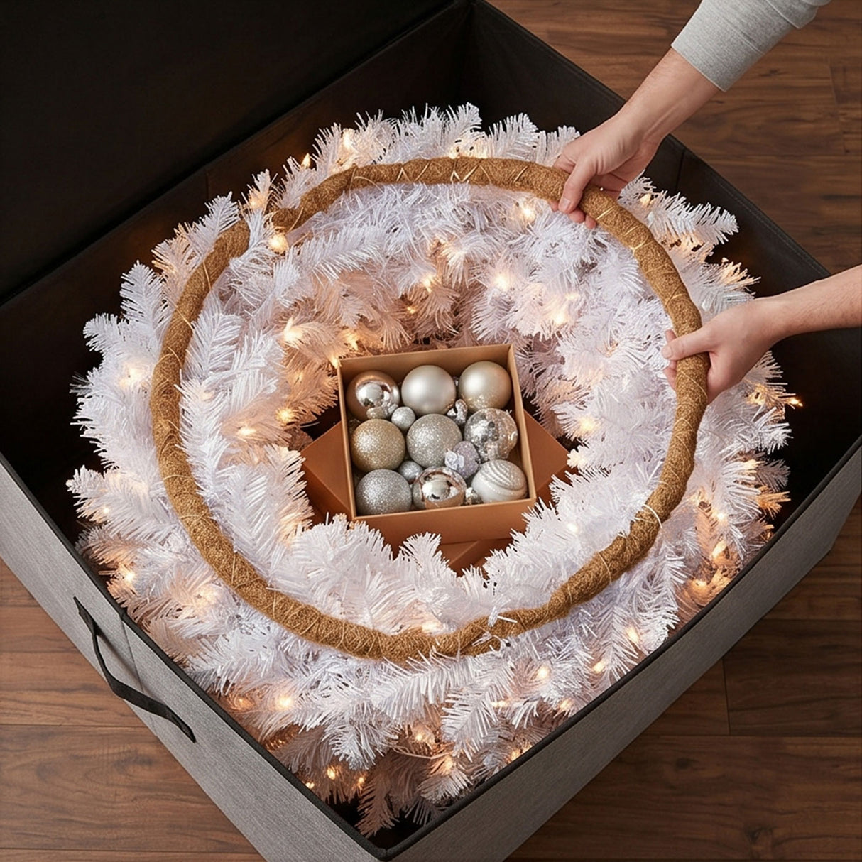 9ft Pre-Lit Dunhill Fir White Christmas Tree with Clear Lights