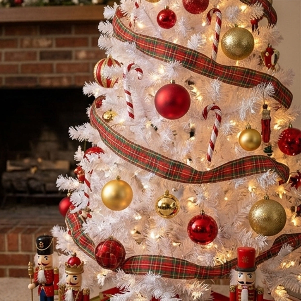 9ft Pre-Lit Millville White Christmas Tree with Warm White LED Lights & PowerConnect