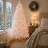 9ft Pre-Lit North Valley White Spruce Christmas Tree with Clear Lights