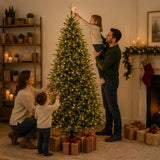 10ft Pre-Lit Dunhill Fir Artificial Christmas Tree with Dual Color LED Lights