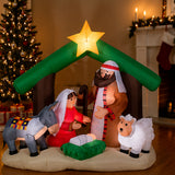 Holy Family Nativity Inflatable Light Up Christmas Decoration