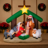 Holy Family Nativity Inflatable Light Up Christmas Decoration