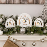 Nativity Scene Dome Votive Candle Holders Ceramic 3 Pc Set