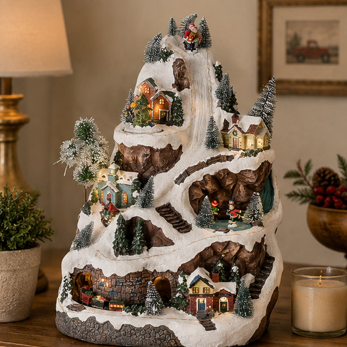 Alpine 18 Inch Musical Lighted Winter Wonderland Holiday Figurine