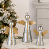 Gold and Silver Angel Metal Tabletop Decor Set 3 Pc
