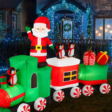 Pre Lit Inflatable Christmas Train with Animated Santa Claus 8.5 Ft