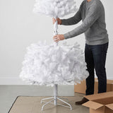 Artificial White Christmas Tree Unlit Pine Design Easy Assembly