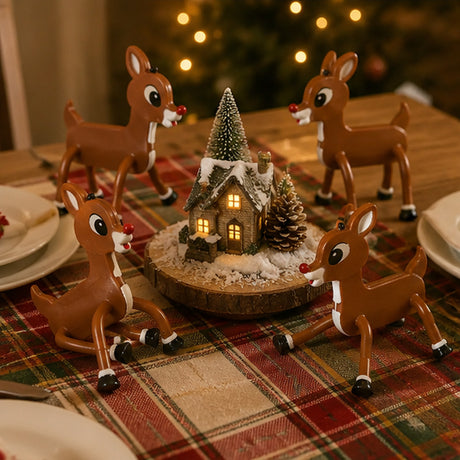 Rudolph Bendables Vinyl Reindeer Toys 12 Pc Christmas Favors