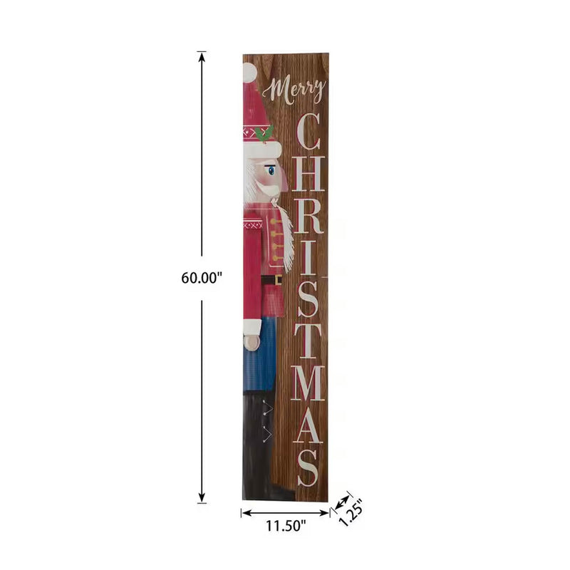 60 Inch Wooden Christmas Nutcracker Porch Sign Merry Christmas Decor