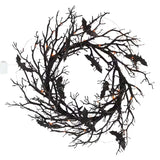 26" Light-Up Black Bat Plastic Halloween Wreath Decoration