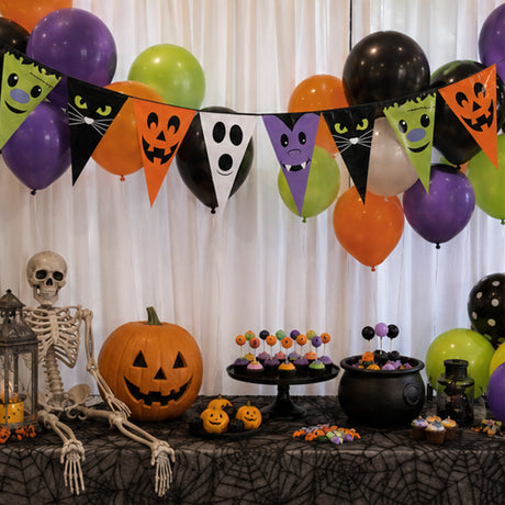 Large Character Plastic Pennant Banner Halloween Decoration (24 ft x 28")