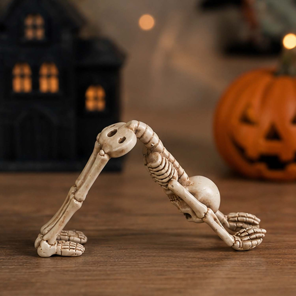 Yoga Skeletons Halloween Decoration – 3 Pc Resin Figurine Set