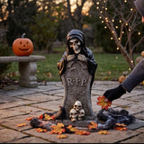 12 in. Halloween Skeleton Behind a Tombstone Decoration