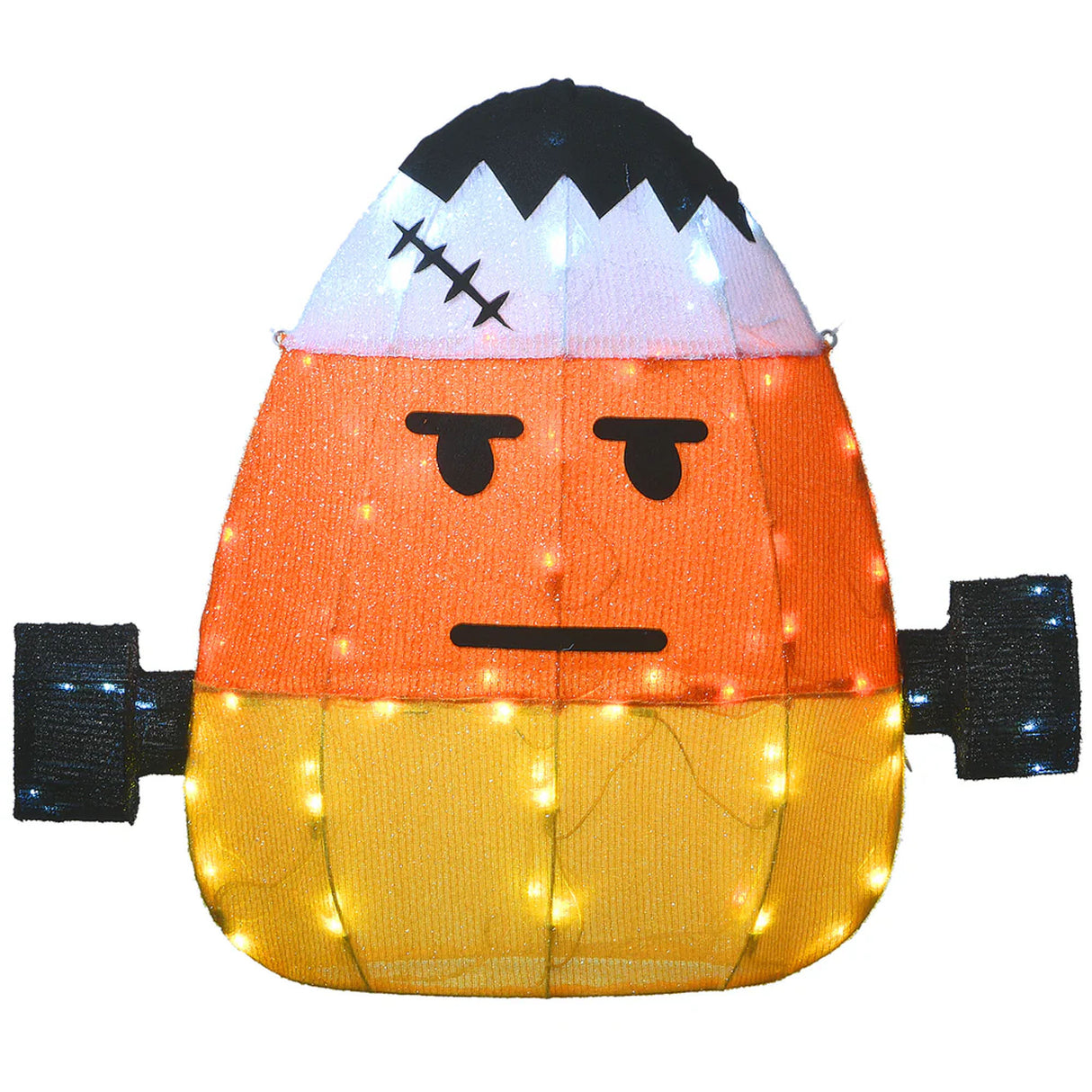 24 in. Halloween Pre-Lit Candy Corn Frankenstein Outdoor Decoration with LED Lights Plug-In