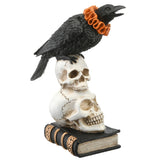 11IN Halloween Crow and Skulls Tabletop Decoration