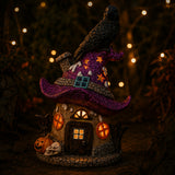 10IN Pre-Lit Haunted Mushroom House Halloween LED Tabletop Decor
