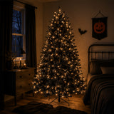 6.5 ft Pre Lit Black Spruce Christmas Tree with White Lights