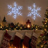 24IN Pre Lit Hexagonal Snowflake with Cool White LED Lights
