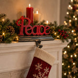 8.7IN PEACE Christmas Stocking Holder with Gold Trim