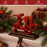 8IN JOY Christmas Stocking Holder with Gold Trim