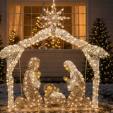 72IN Large Nativity Scene with Cool White LED Lights Plug-In