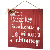 10IN Santa’s Magic Key Christmas Door Sign Red Wall Decor
