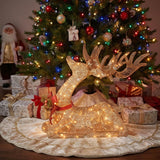 31 in. Sisal Splendor Champagne Lying Deer