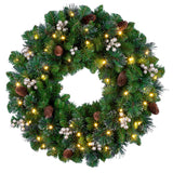 Pre-Lit 24 in. Crestwood Gold Spruce Christmas Wreath with Warm White LED Lights